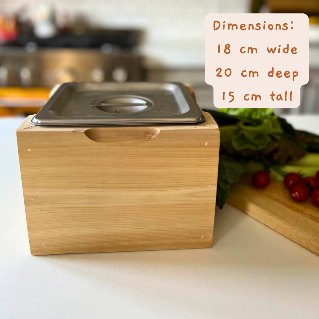 Wood & Steel Countertop Compost Bins