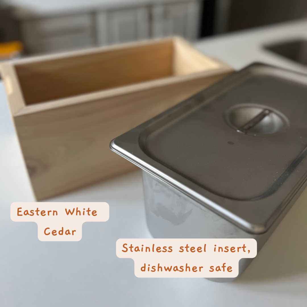 Wood & Steel Countertop Compost Bins
