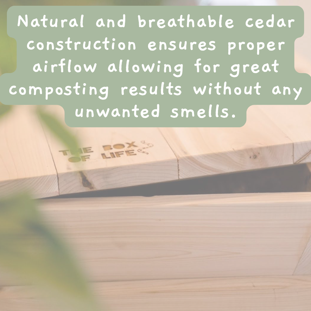 Natural cedar allows airflow and eliminates smells