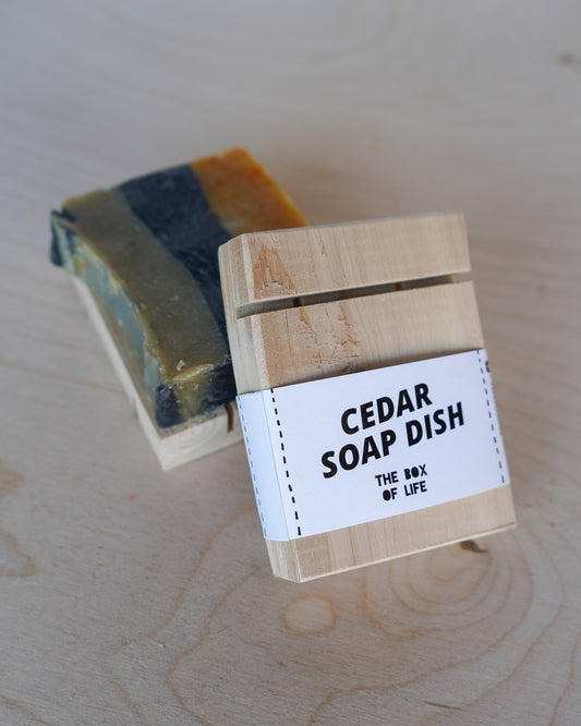 Cedar soap dish